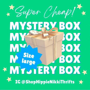 Mystery Box 5 lbs 4-7 items 4 CHEAP Womens Sz Large Top Shorts Pants Dress Skirt
